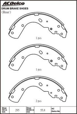 ACDelco ACBS1769 - Комплект спирачна челюст vvparts.bg