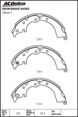 ACDelco ACBS1768 - Комплект спирачна челюст vvparts.bg