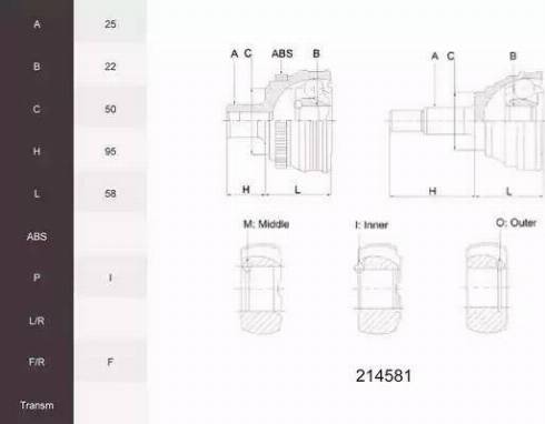 Acemark 214581 - Каре комплект, полуоска vvparts.bg