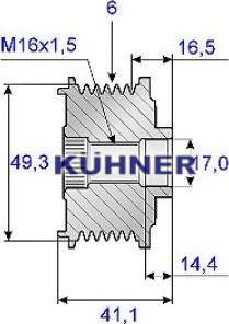 AD Kühner 885459M - Ремъчна шайба, генератор vvparts.bg