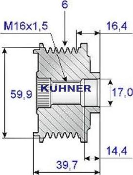 AD Kühner 885541M - Ремъчна шайба, генератор vvparts.bg