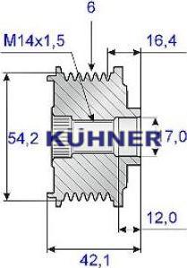 AD Kühner 885313M - Ремъчна шайба, генератор vvparts.bg