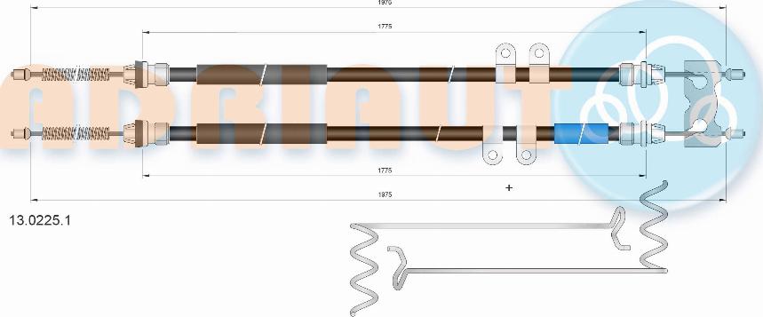 Adriauto 13.0225.1 - Жило, ръчна спирачка vvparts.bg