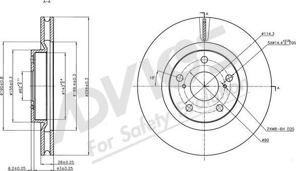 Advics A6F164B - Спирачен диск vvparts.bg