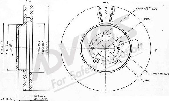 Advics A6F102B - Спирачен диск vvparts.bg