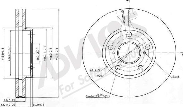 Advics A6F188B - Спирачен диск vvparts.bg