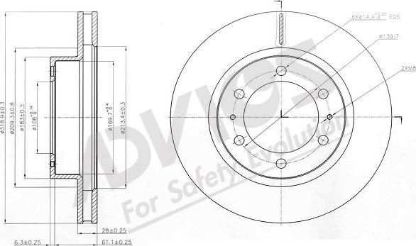 Advics A6F227B - Спирачен диск vvparts.bg