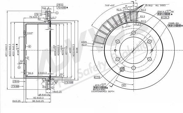 Advics A6R180B - Спирачен диск vvparts.bg