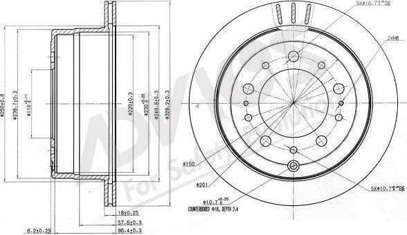 Advics A6R173B - Спирачен диск vvparts.bg