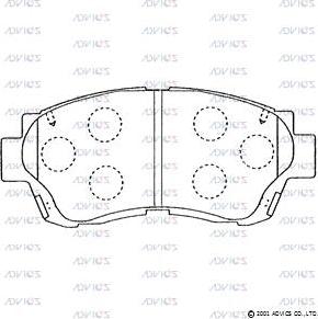 Advics A1N041 - Комплект спирачно феродо, дискови спирачки vvparts.bg