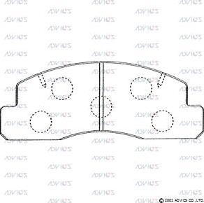 Advics A1N061 - Комплект спирачно феродо, дискови спирачки vvparts.bg