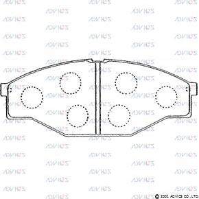 Advics A1N063 - Комплект спирачно феродо, дискови спирачки vvparts.bg