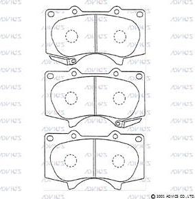 Advics A1N011 - Комплект спирачно феродо, дискови спирачки vvparts.bg