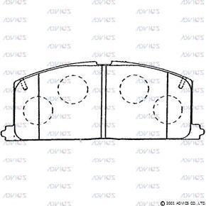 Advics A1N034 - Комплект спирачно феродо, дискови спирачки vvparts.bg