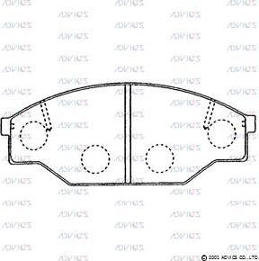 Advics A1N036 - Комплект спирачно феродо, дискови спирачки vvparts.bg