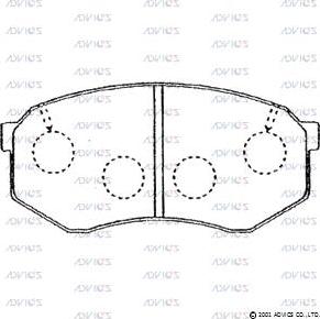 Advics A1N020 - Комплект спирачно феродо, дискови спирачки vvparts.bg