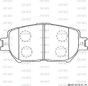 Advics A1N073 - Комплект спирачно феродо, дискови спирачки vvparts.bg