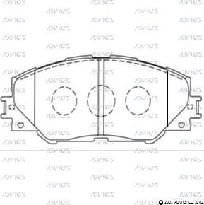 Advics A1N129 - Комплект спирачно феродо, дискови спирачки vvparts.bg