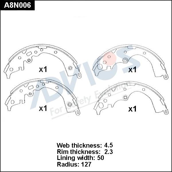 Advics A8N006 - Комплект спирачна челюст vvparts.bg