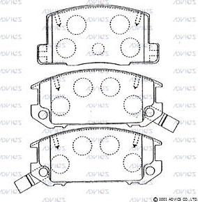 Advics SN637P - Комплект спирачно феродо, дискови спирачки vvparts.bg