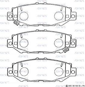 Advics A2N059 - Комплект спирачно феродо, дискови спирачки vvparts.bg