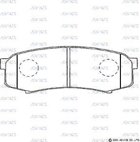 Advics A2N012 - Комплект спирачно феродо, дискови спирачки vvparts.bg