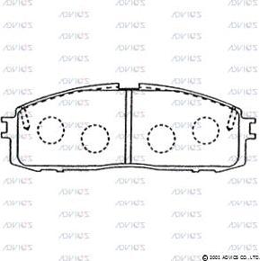 Advics SN764 - Комплект спирачно феродо, дискови спирачки vvparts.bg