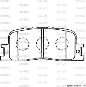 Advics A2N104 - Комплект спирачно феродо, дискови спирачки vvparts.bg