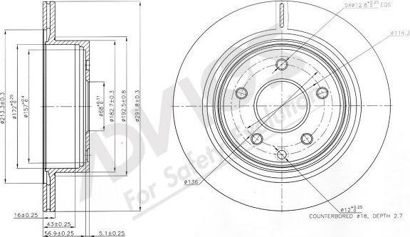 Advics B6R107B - Спирачен диск vvparts.bg