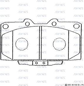 Advics SN258P - Комплект спирачно феродо, дискови спирачки vvparts.bg