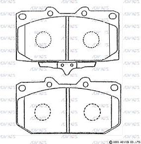 Advics B1N002 - Комплект спирачно феродо, дискови спирачки vvparts.bg