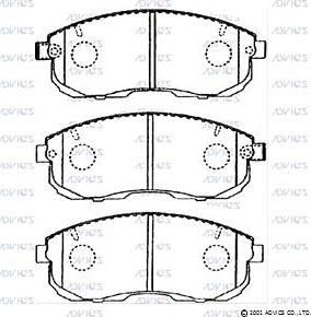 Advics B1N019 - Комплект спирачно феродо, дискови спирачки vvparts.bg