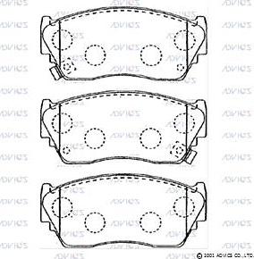 Advics SN555P - Комплект спирачно феродо, дискови спирачки vvparts.bg