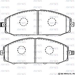 Advics B1N034 - Комплект спирачно феродо, дискови спирачки vvparts.bg