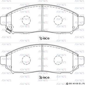 Advics B1N077 - Комплект спирачно феродо, дискови спирачки vvparts.bg