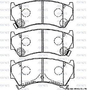 Advics B1N237 - Комплект спирачно феродо, дискови спирачки vvparts.bg