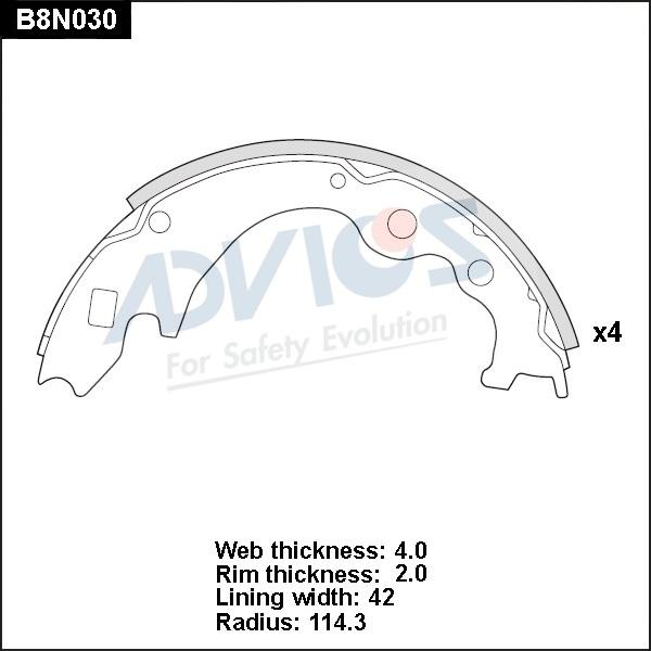 Advics B8N030 - Комплект спирачна челюст vvparts.bg