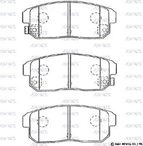 Advics B2N040 - Комплект спирачно феродо, дискови спирачки vvparts.bg