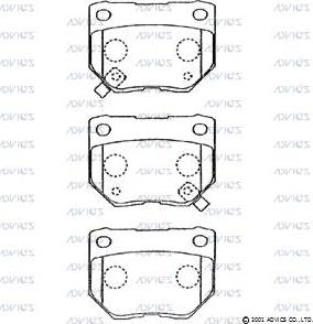 Advics B2N053 - Комплект спирачно феродо, дискови спирачки vvparts.bg