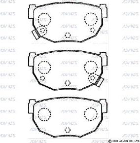 Advics B2N016 - Комплект спирачно феродо, дискови спирачки vvparts.bg