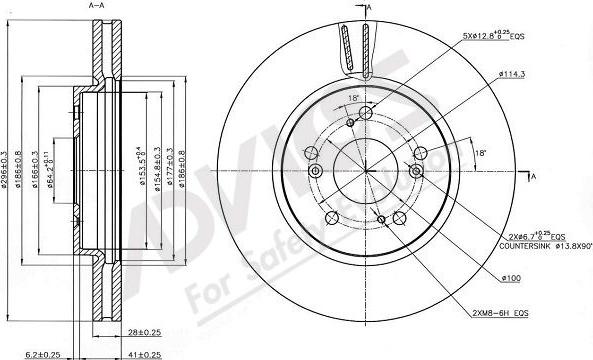 Advics C6F129B - Спирачен диск vvparts.bg