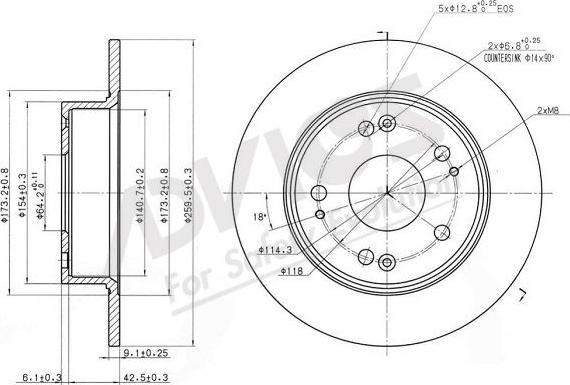 Advics C6R075B - Спирачен диск vvparts.bg