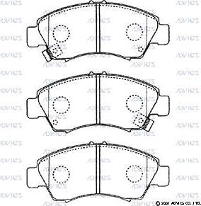 Advics SN425P - Комплект спирачно феродо, дискови спирачки vvparts.bg