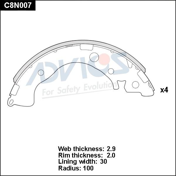 Advics C8N007 - Комплект спирачна челюст vvparts.bg