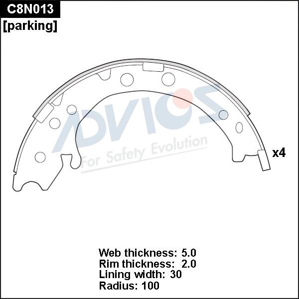 Advics C8N013 - Комплект спирачна челюст vvparts.bg