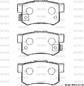 Advics C2N021 - Комплект спирачно феродо, дискови спирачки vvparts.bg