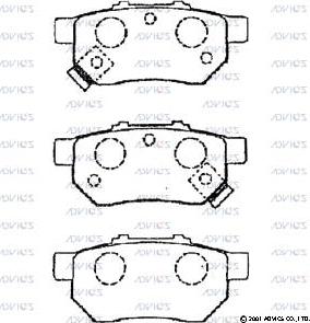 Advics C2N022 - Комплект спирачно феродо, дискови спирачки vvparts.bg