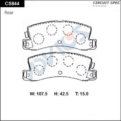 Advics CS844 - Комплект спирачно феродо, дискови спирачки vvparts.bg