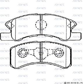 Advics D1N046 - Комплект спирачно феродо, дискови спирачки vvparts.bg