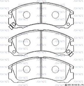 Advics D1N034 - Комплект спирачно феродо, дискови спирачки vvparts.bg